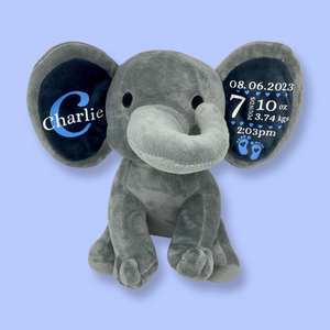 Birth Announcement Elephant Plush